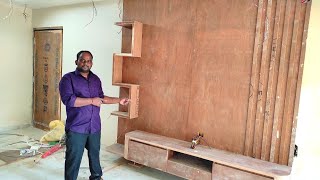 8 फिट x 8 फिट का टीवी cabinet कैसे बनाए Living room ke liye Best tv unit design ideas [upl. by Yrogiarc100]