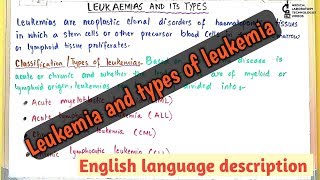 Leukemia and typessummarized formin english language [upl. by Klemens725]