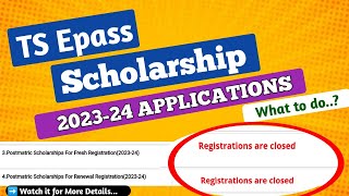 TS Epass Scholarship Application Details  Dates Are Closed 🤔  For Full Details Watch this Video [upl. by Acinor234]