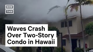 Massive Wave Breaks Over TwoStory Condo in Hawaii [upl. by Nospmoht812]