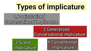 implicature in pragmatics  types of implicature  conversational implicature  Discourse Studies [upl. by Alioz]