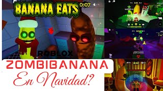 En plena Navidad se colo una Zombie BananukiROBLOXBanana Eats [upl. by Akehsyt59]