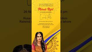 The Most Elegant Wedding Invitations  Mehndi Invitation Video weddinginvitation mehndi [upl. by Shanna2]