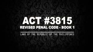 REVISED PENAL CODE  BOOK 1 AUDIOBOOK [upl. by Elauqsap]