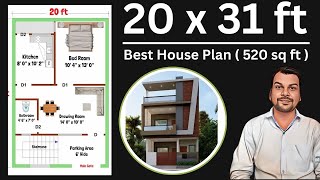 20 x 31 House Plan  20x31 House Design  20x31 Ghar ka Naksha  East Facing House Plan [upl. by Ahsiyk]