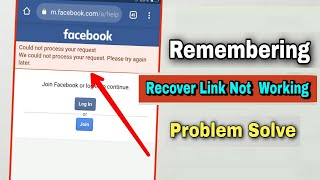 How To Memorialize Recover Link Not Working Problem Solve  Fix FB Could Not Process Your Request [upl. by Clapp351]