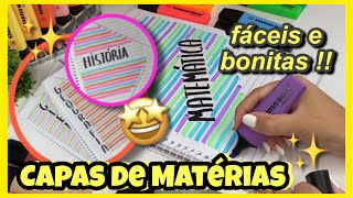 ⭐️ COMO FAZER CAPAS DE MATERIAS  Ideias de Capas de Matérias [upl. by Hultgren]