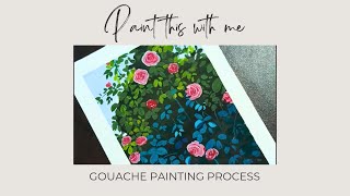 Easy gouache painting  Paint with me  Creative gallery by Akhila [upl. by Aneetsirk]