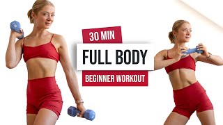 30 MIN FULL BODY HIIT Workout For Beginners  With Weights  Home Workout No Repeats [upl. by Rephotsirhc769]