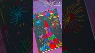 Eiffel tower drawing on scratch book  the Azimas creativity  art  viral  youtube shorts [upl. by Trace]