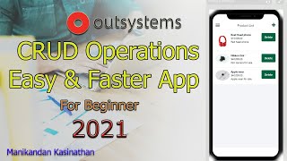 CRUD Operations in Outsystems  Easy amp Fast way to develop mobile application [upl. by Schilling]