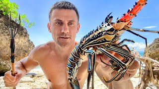 Lobster Catch And Cook with Barehands Catching Lobsters For Food on Tropical Island [upl. by Edmonds]