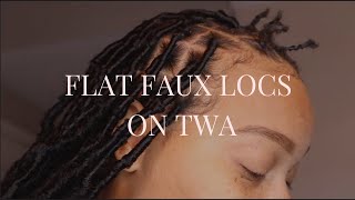 How To Do Flat Faux Locs on TWA Rubber Band Method  Beginner Friendly Faux Locs [upl. by Adas230]