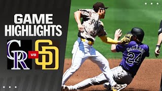 Rockies vs Padres Game Highlights 8424  MLB Highlights [upl. by Naharba549]