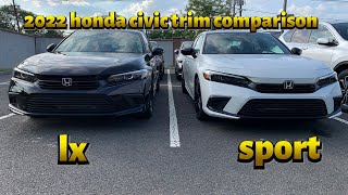 2022 civic lx sport  touring trims compared [upl. by Hawger199]