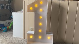 Number 1 3FT Tall Marquee Light Up Number Set Up From Joybox Design Customer [upl. by Adhamh]