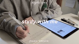 1 hour STUDY WITH ME calming piano music real time  countdown 一緒に勉強 [upl. by Esineg]