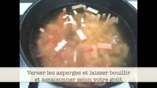 Recette du Potage au crabe et asperge version express [upl. by Aynna467]