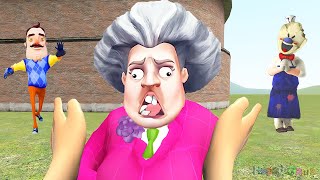 ÇATLAK ÖĞRETMENİ TOKATLADIK 😁 Hello Neighbor Ice Scream Scary Teacher Garrys Mod [upl. by Dwaine]