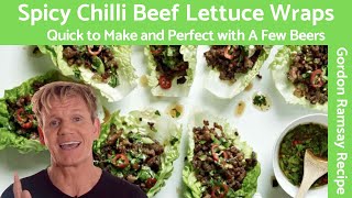 Gordon Ramsays Sizzling Guide Lettuce Wraps with Spicy Ground Beef Recipe [upl. by Anyel]