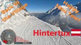 4K Skiing Hintertux Glacier Back to the Village Skiing to the Bottom Austria GoPro HERO11 [upl. by Ferriter]