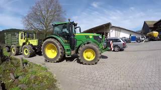 HD GoPro Hero 4  Lets Drive John Deere 6145R und Marchner Güllefass 12 Kubik Teil 1 [upl. by Alastair]