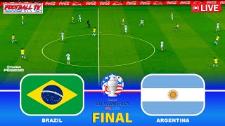 BRAZIL vs ARGENTINA  COPA AMERICA 2024 FINAL  Full Match All Goals  PES Gameplay [upl. by Ellah]