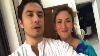 Ali Zafar Live With His Wife Ayesha Fazli Just Before Going To Cast His Vote [upl. by Telrahc911]