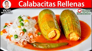 CALABACITAS RELLENAS  Vicky Receta Facil [upl. by Attikin]