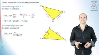Tangens  zijden berekenen in rechthoekige driehoeken  WiskundeAcademie [upl. by Dorthy]