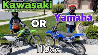 Kawasaki KLX110 vs Yamaha TTR110  Best Dirt Bike for kids 812 [upl. by Hester544]