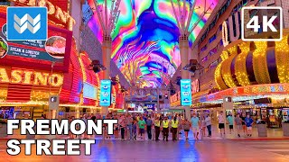 4K Fremont Street Experience in Las Vegas USA  Nightlife Walking Tour amp Travel Guide [upl. by Neysa]