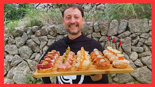 5 CANAPÉS MUY FÁCILES con Pan Tostado 😋  GUILLE RODRIGUEZ [upl. by Yknarf451]