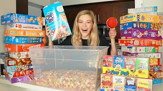 Making 100 Cereals Into A GIANT Rice Krispie Treat  Kelsey Impicciche [upl. by Yatzeck336]