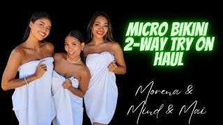 Micro Bikini 2 Way Try On Haul with Asian Models [upl. by Yalonda]