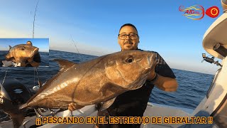 PESCANDO EN AGUAS DEL ESTRECHO DE GIBRALTAR 🎣🐟 Quedada del equipo AMGBALL DIA de LOCURA 😲 [upl. by Ecnerrat]