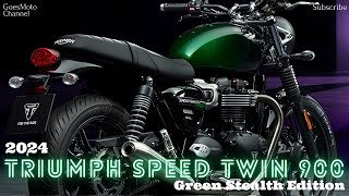 Triumph Speed Twin 900 Green Stealth Edition 2024  The Real Modern Classic Motorcycle [upl. by Eisserc]