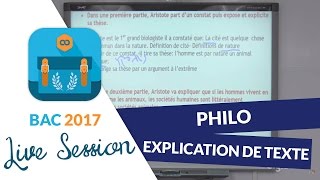 Bac 2017  Live Méthodologie Philo  Explication de texte [upl. by Juanne]