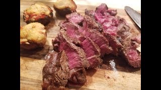 Steak with Pizza Mushrooms and Spinach Salad [upl. by Alekram]