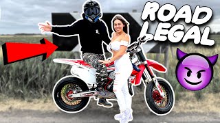 MAKING MY DIRT BIKE  SUPERMOTO ROAD LEGAL 😎 Honda CRF450R Supermoto Build 4 [upl. by Eirelav]