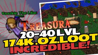 Incredible 174k oz loot bag  Vaazkie The Lilac 20  40 level summary  TreasuraOnline  Tibia 80 [upl. by Asta432]