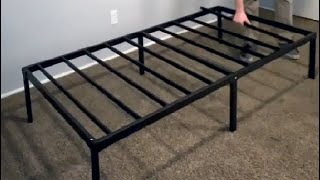 Twin Bed Frames Metal Platform Twin Size Bed Frame 14 Inch Max 2000lbs assemble [upl. by Kondon162]