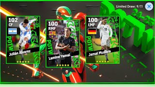 NEW POTW REVIEW  E FOOTBALL 2025  LAMINE YAMAL  JAMAL MUSIALA  JULIAN ALVAREZ [upl. by Aehsa]