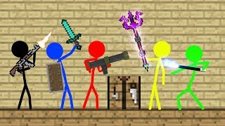 Stickman VS Minecraft Weapon Crafting School  AVM Shorts Animation [upl. by Nnaillij]