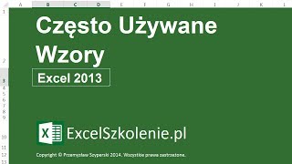 Często Używane Wzory  Kurs Excel Dla Zaawansowanych [upl. by Lavicrep939]