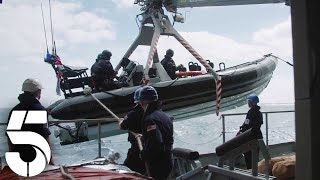 Man Overboard HMS Duncan Seaman Is Knocked Overboard  Warship Life At Sea  Channel 5 [upl. by Adekahs]