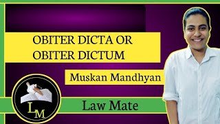 Obiter Dicta  Meaning  Hindi  Legal term [upl. by Narra]