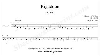 Purcell  Rigadoon Z 653  Cello [upl. by Razatlab659]