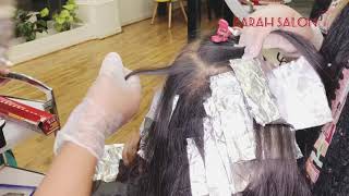 Higlights with Foil paper  How to Highlight your Own Hair at Home  Farah salon [upl. by Aicad284]