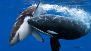 Single Orca devouring Great White Shark in 2 minutes [upl. by Blayne]